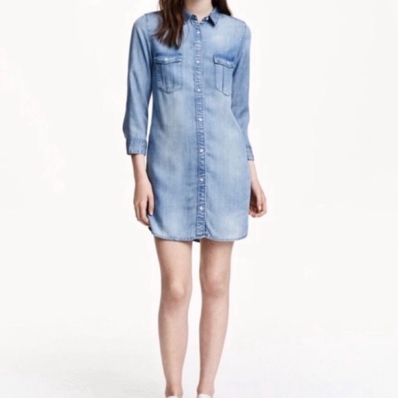 H&M Tops - H&M &denim light blue tunic blouse